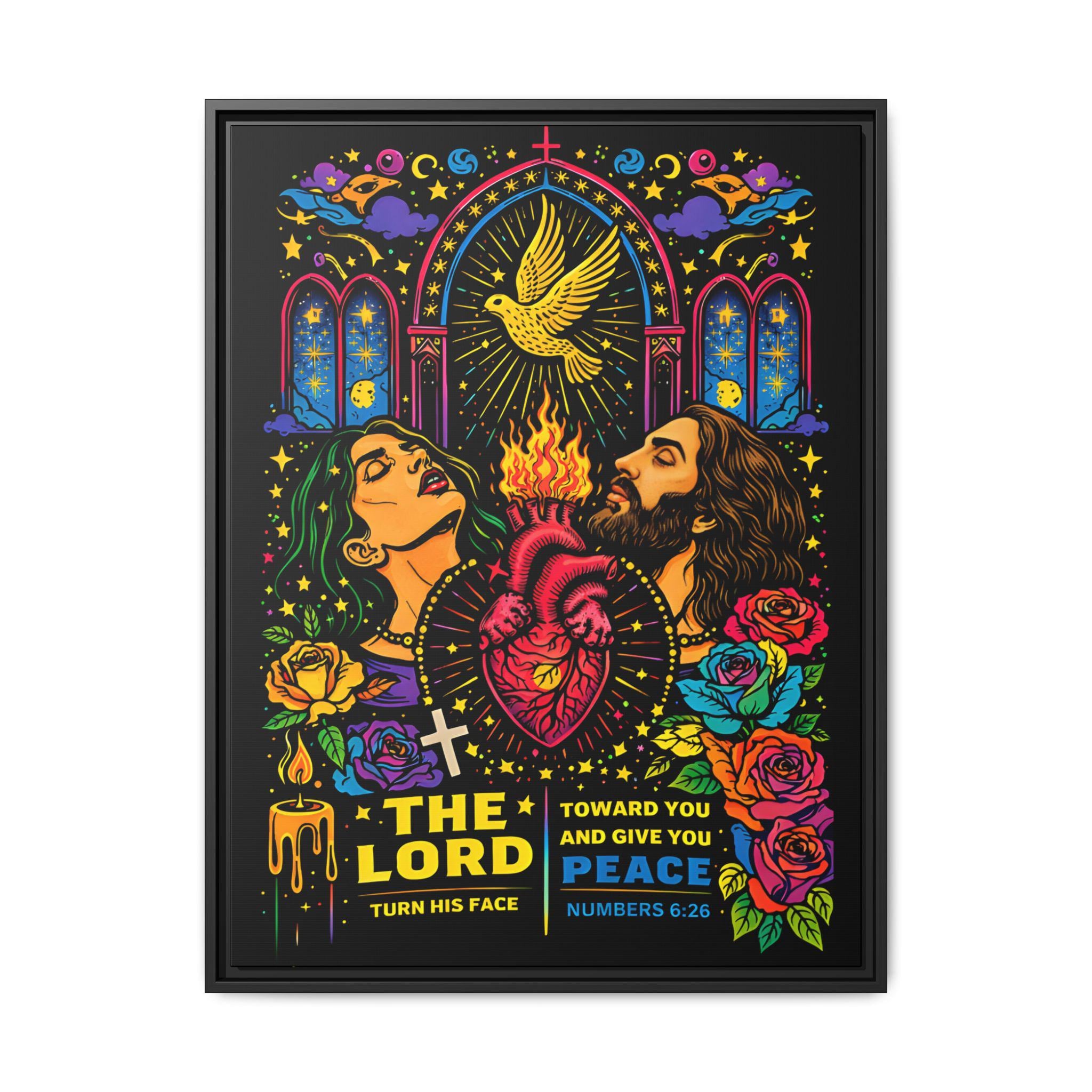 Sacred Heart Jesus Canvas Art | Christian Neon Religious Wall Decor - Starseed Revelation