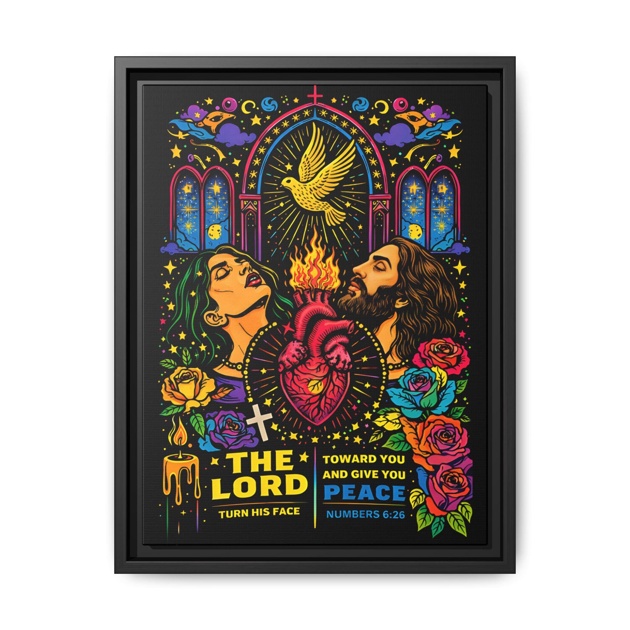 Sacred Heart Jesus Canvas Art | Christian Neon Religious Wall Decor - Starseed Revelation