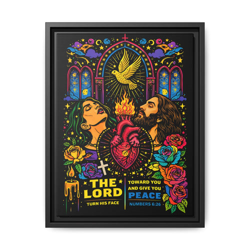 Sacred Heart Jesus Canvas Art | Christian Neon Religious Wall Decor - Starseed Revelation