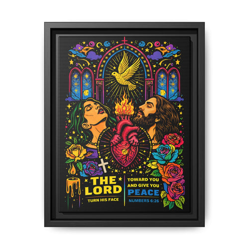 Sacred Heart Jesus Canvas Art | Christian Neon Religious Wall Decor - Starseed Revelation