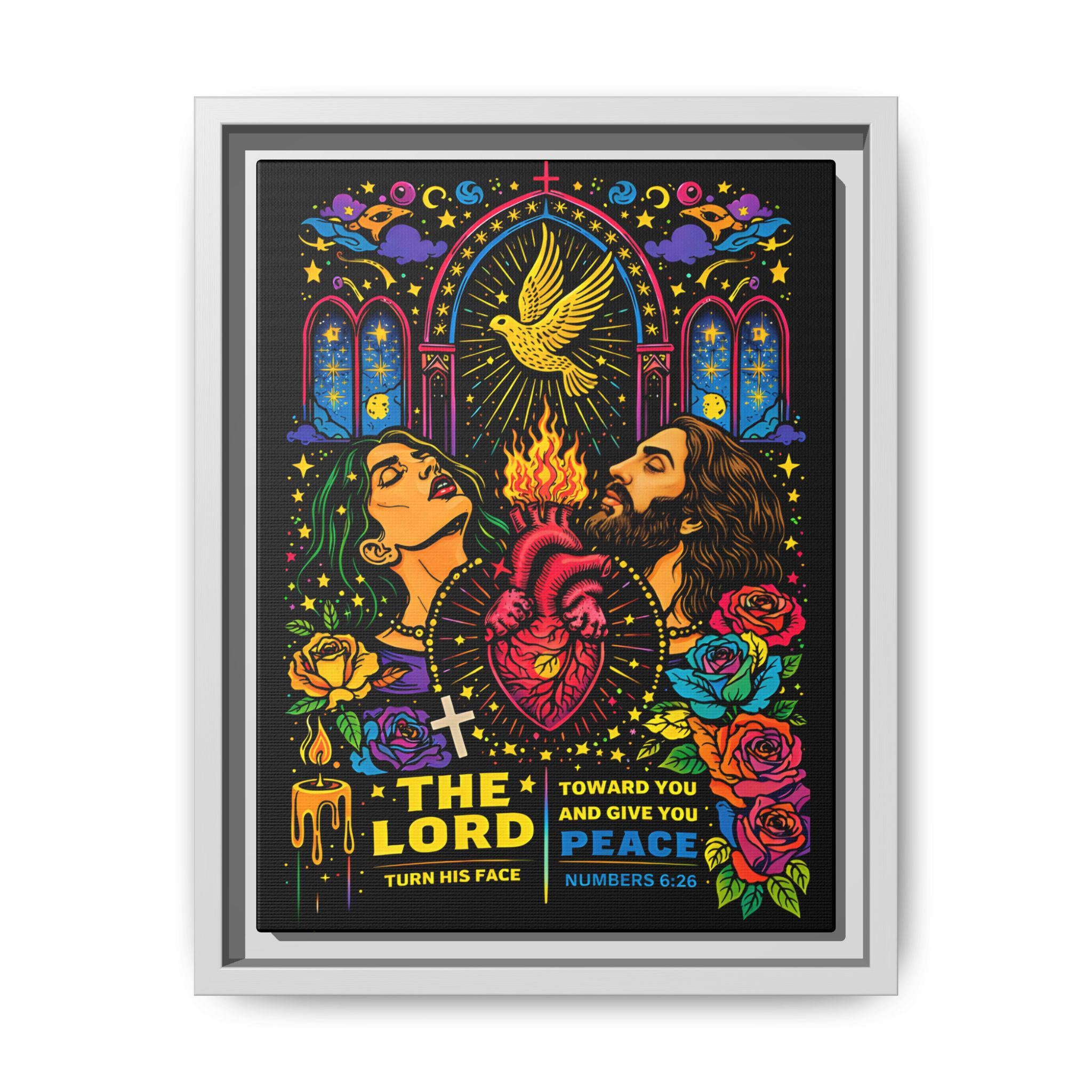 Sacred Heart Jesus Canvas Art | Christian Neon Religious Wall Decor - Starseed Revelation